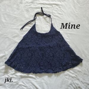 Mine Navy Lace Top